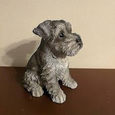 Sitting Schnauzer Puppy Statue Resin