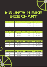 free mountain bike size chart
