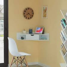 Basicwise White Corner Desk 33 In W