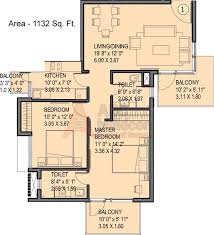 Ireo Uptown Floor Plan 2 Bhk 1132 Sq