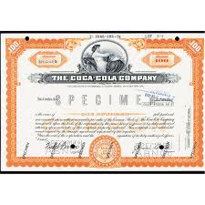 You will earn dividends for a long time in the foreseeable future. Coca Cola Company Specimen Stock Certificate Rare Color Variety