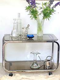 Vintage Chrome Barcart Large Smoked