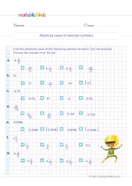 rational numbers worksheets for grade 6
