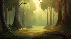 an animated forest drawing shows a path