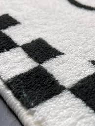 checd print rug shein