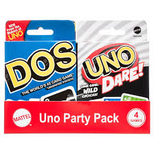 uno party pack of 4 card games for kids