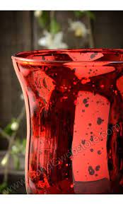 3 75 Mercury Glass Candle Holder Red