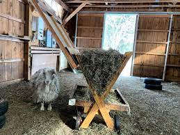 homemade diy hay feeder for goats 17
