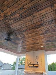 Stained Wood Ceiling Outdoor Living