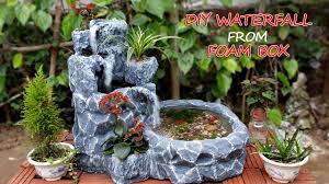 make beautiful waterfall from foam box