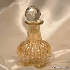 Small Glass Yellow Color Perfume Bottle