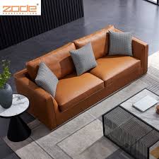 zode light tan pu modern office sofa