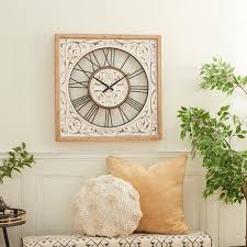 White Wood Farmhouse Wall Clock