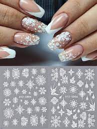 2pcs snowflake nail art sticker decals