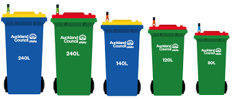 rubbish recycling and food ss bins