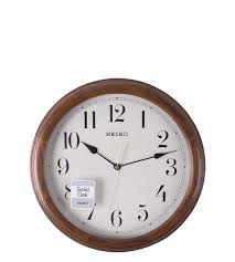 Seiko Brown White Oak Wood Wall Clock