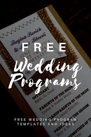 Free Wedding Program Templates Printable Wedding Programs