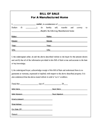 20 Printable Manufactured Mobile Home Bill Of Sale Forms And