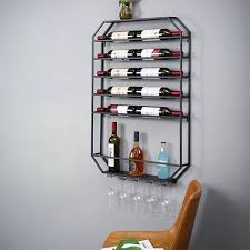 Wall Mounted Wine Rack Cup Holder