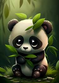 cute panda cartoon poster