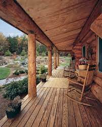 rustic porch log homes