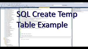 sql create temp table and insert with