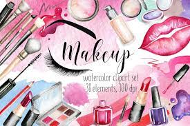 watercolor makeup clipart grafik von