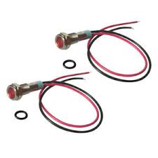 2x 6mm 12v Led Indicator Light Lamp Pilot Dash Car Truck With Wire Leads Red Ebay