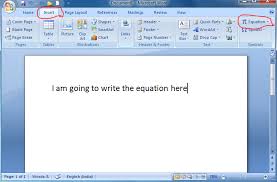 Equation Using Microsoft Word