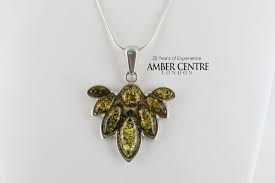 german baltic amber leaf shaped pendant