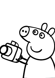 Use these images to quickly print coloring pages. Peppa Pig Take Pictures Of Their Family On The Camera Razukraski Com