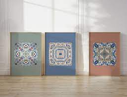 Moroccan Tile Print Set Of 3 Digital