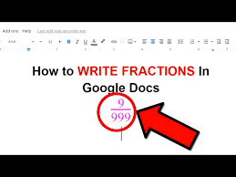 How To Write Fractions In Google Docs