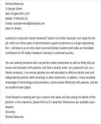 Sample Dental Assistant Cover Letter 9 Examples In Word Pdf