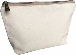 off white canvas makeup pouch for