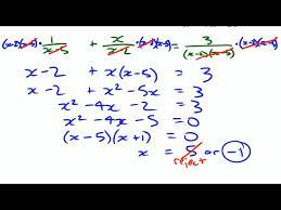 Solving Rational Equations Includes