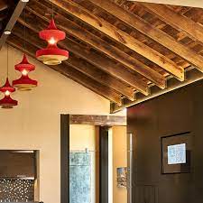 how to light an open ceiling with beams