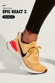 The nike epic react flyknit 2 takes a step up from its predecessor with smooth, lightweight performance and a bold look. Get Ready To Bounce In Black And Go In Gold These Two New Epic React 2 Colors Will Keep You Run Running Shoes For Men Sneakers Men Fashion Mens Winter Fashion