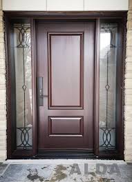 Brown Entry Door With Sidelights