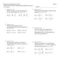 Regents Exam Questions By Topic Page 1