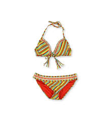 Lucky Brand Womens Striped Crochet Hipster 2 Piece Bikini