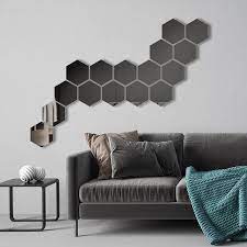 Hexagon Shape Mirror Wall Decor 16 Pcs