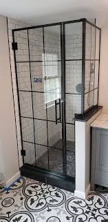Black Grid Shower Door