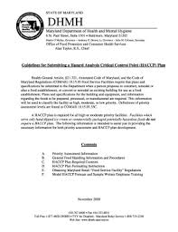 haccp plan maryland form fill and