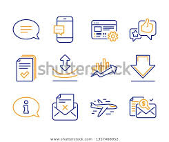 Growth Chart Chat Like Icons Simple Stock Vector Royalty
