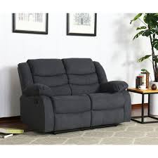 3 Seater Grey Fabric Recliner Sofa