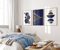 Gold Wall Art Blue And Gold Decor Blue