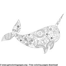 Print coloring pages by moving the cursor over an image and clicking on the printer icon in its upper right corner. Zentangle Boho Narwhal Coloring Pages Coloring Pages Color Free Coloring Pages