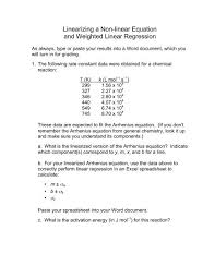 linearizing a non linear equation and