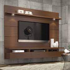 brown wooden wall mount tv unit rs